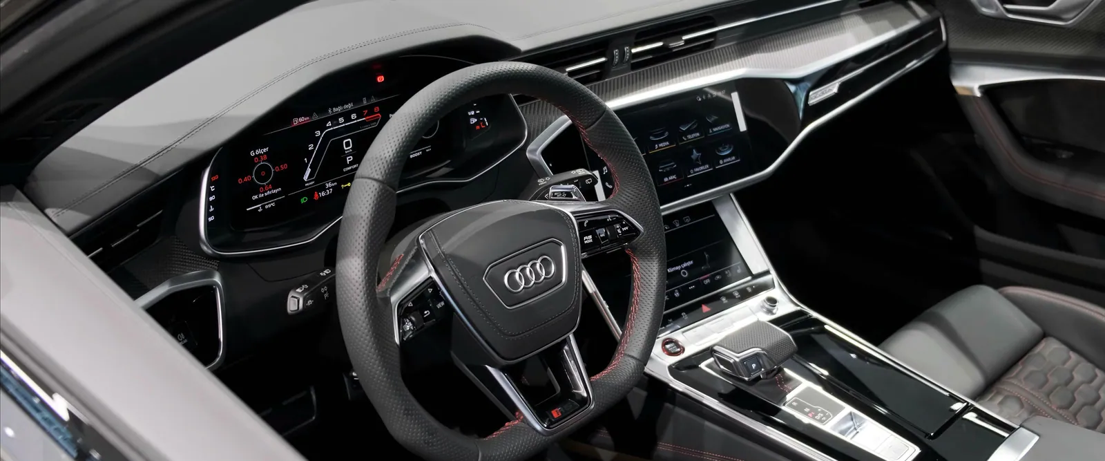 Audi RS interior with digital cockpit